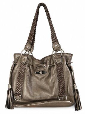 Elliott Lucca Braided Strap Metallic Shoulder Bag Tote
